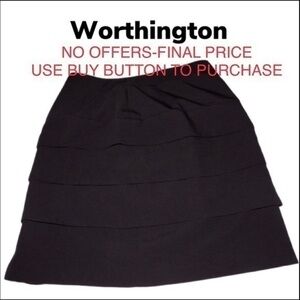 Worthington Black Layered Skirt